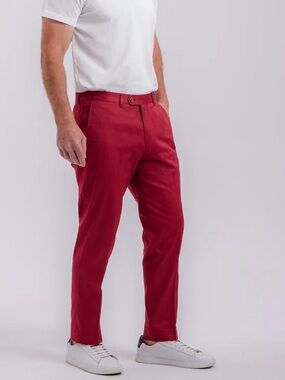 Men's Slim Red Chino Pants